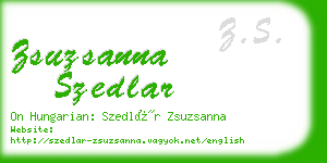 zsuzsanna szedlar business card